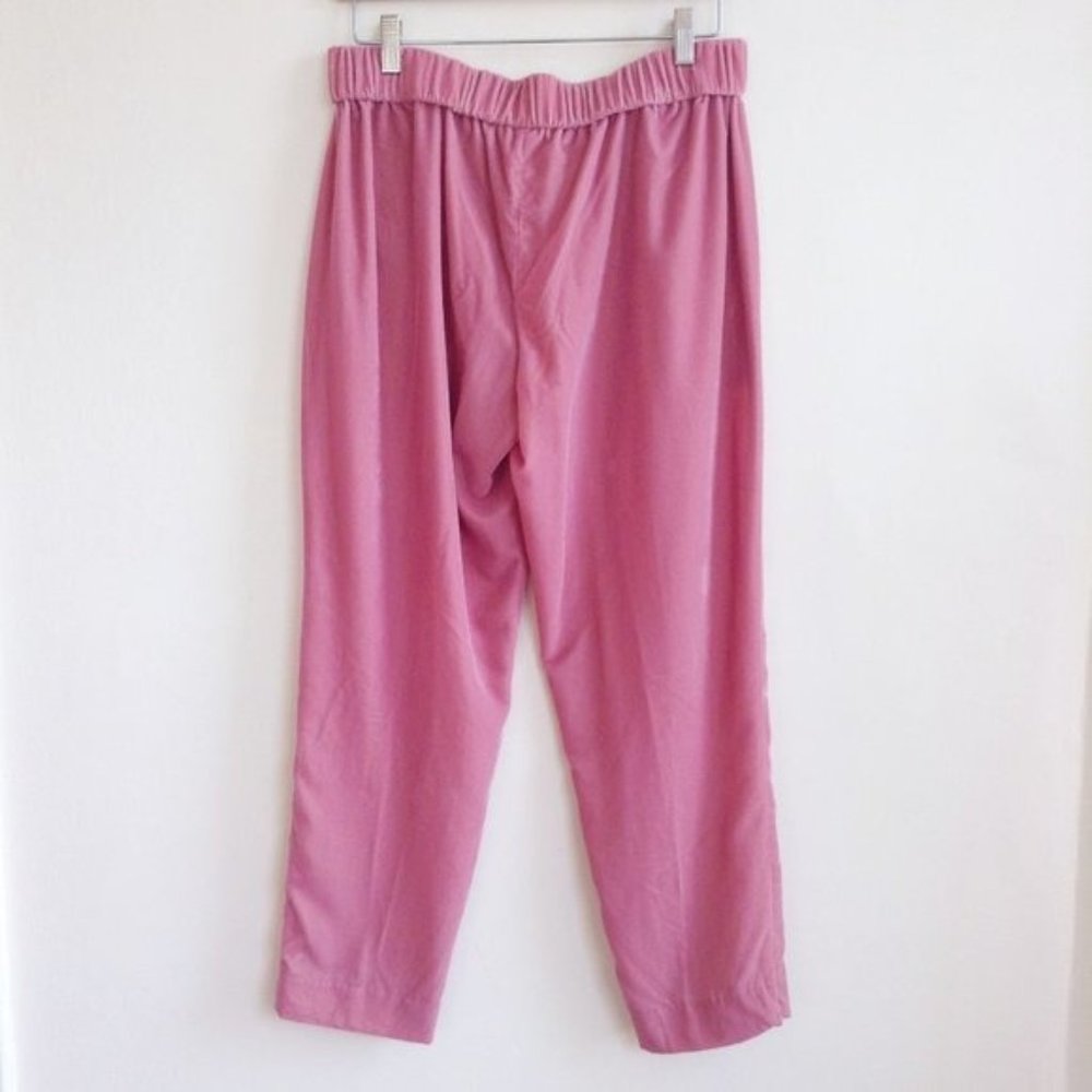 J. Crew Guava Berry Velvet Plush Pull On Slim Straight Waist Stretch Pant Size 8